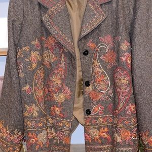 3 for $25 Cold water Creek embroidered paisley twill jacket